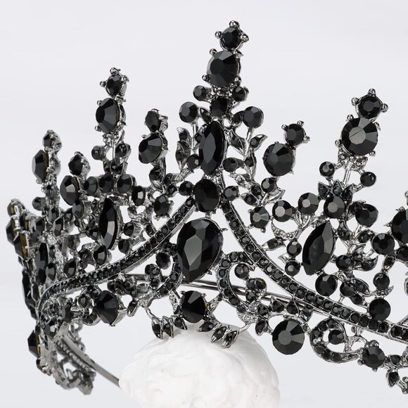 Black Tiaras for Women, Black Crystal Crowns for Women - Picture 2 of 5